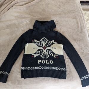 Polo by Ralph Lauren Black and White Turtleneck Sweater